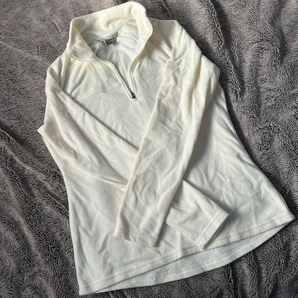 White Fleece Sweater 1/4 Zip